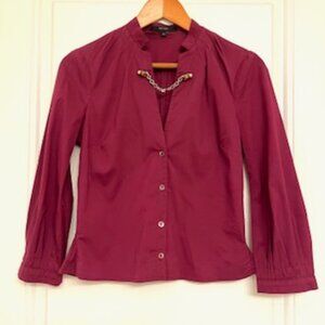 Gucci Blouse in burgundy color, Size 40, Made in Italy